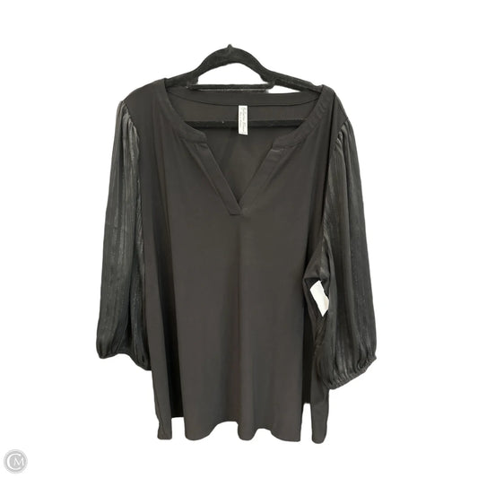 Top 3/4 Sleeve By Perseption Concept In Black, Size: 2x