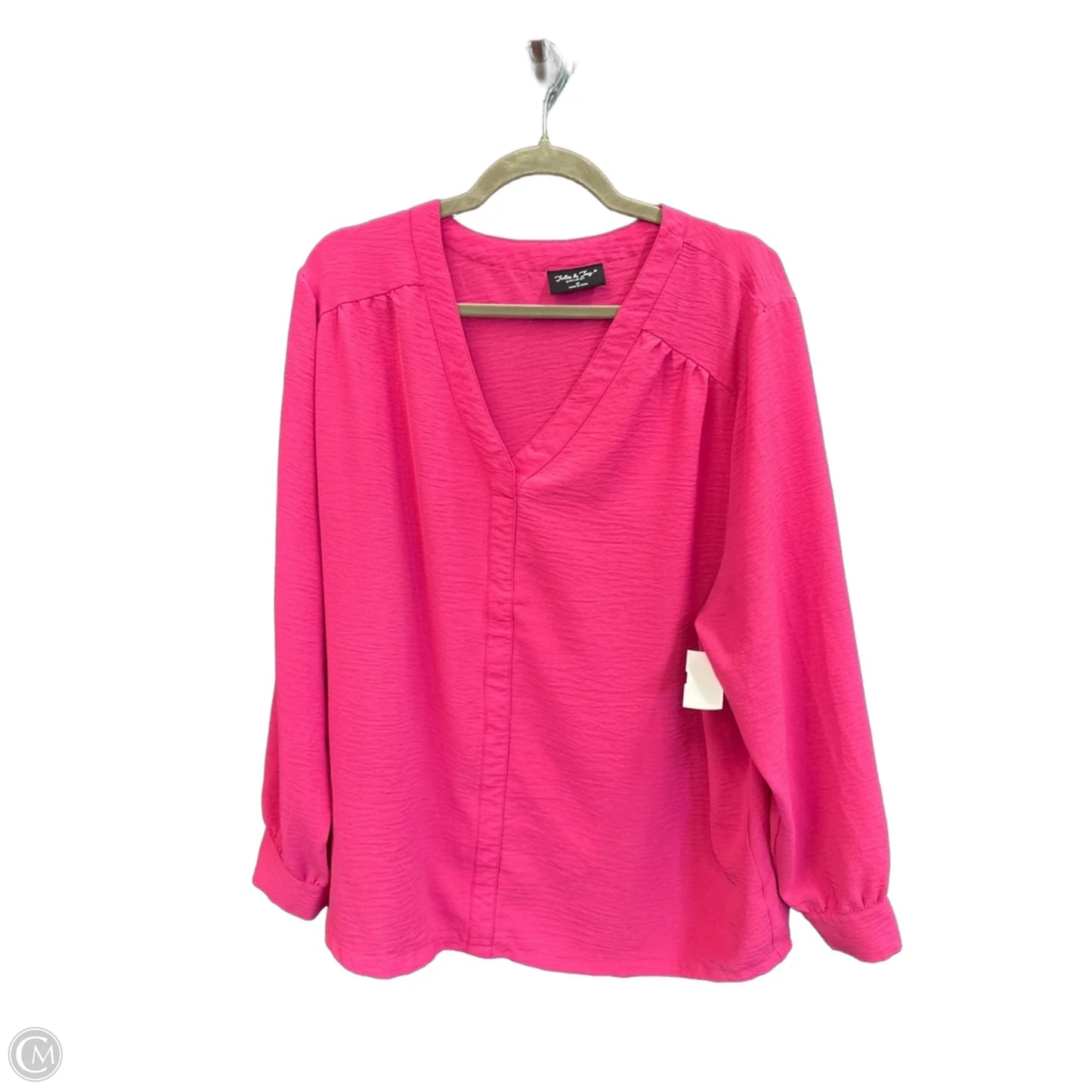 Top Long Sleeve By Jolie & Joy In Pink, Size: 2x
