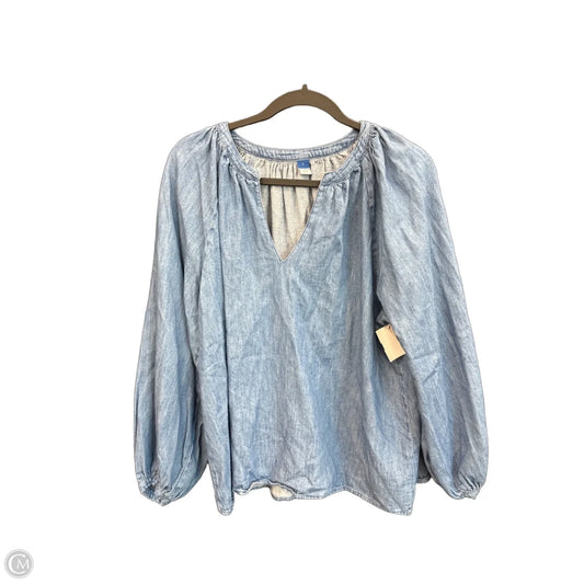Top Long Sleeve By Old Navy In Blue Denim, Size: L