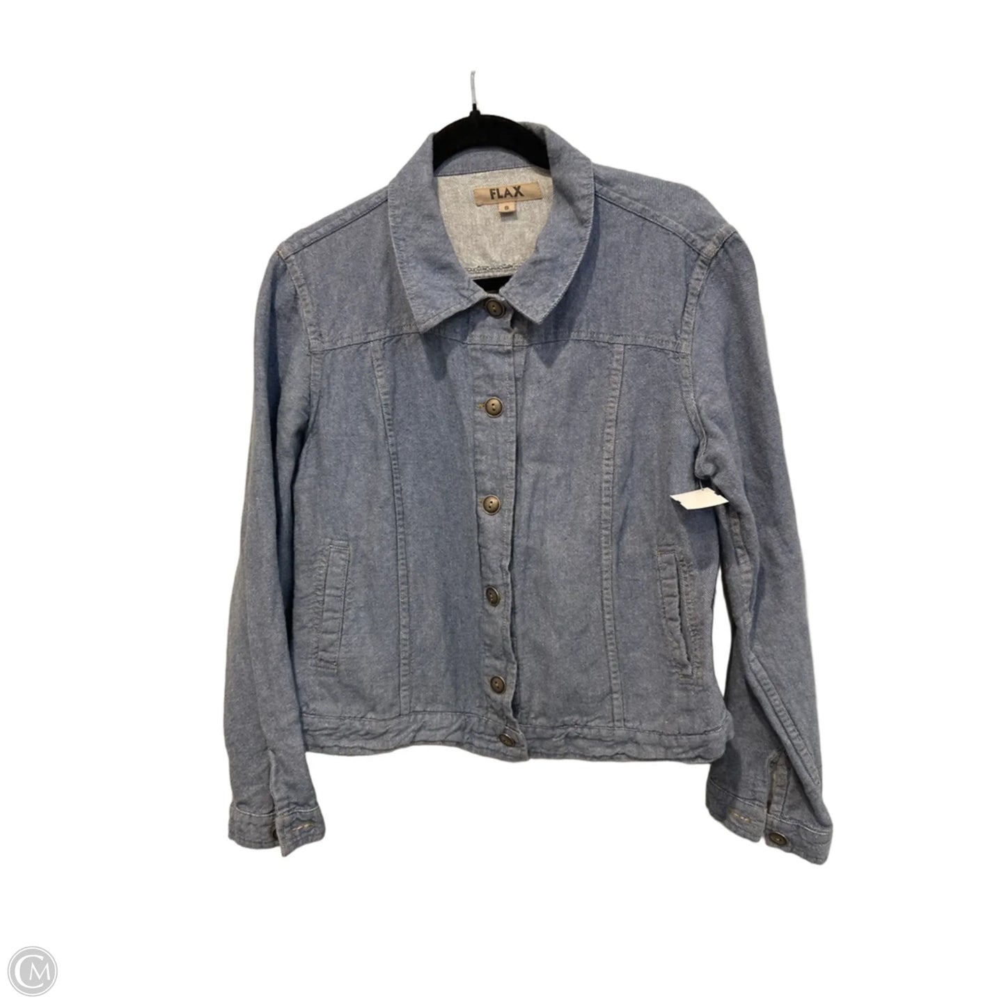 Top Long Sleeve By Flax In Blue Denim, Size: S