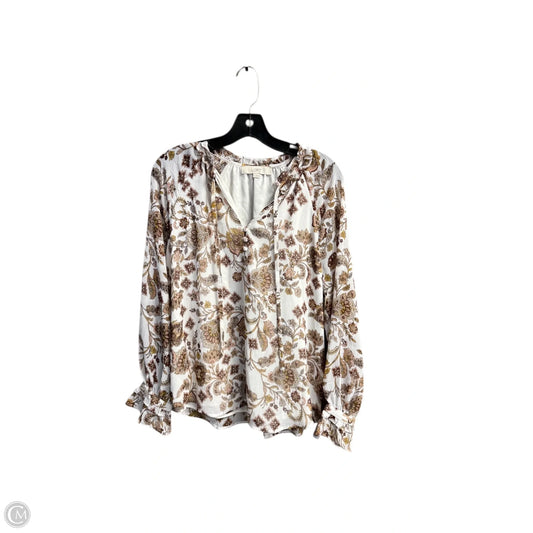 Top Long Sleeve By Loft In Floral Print, Size: S