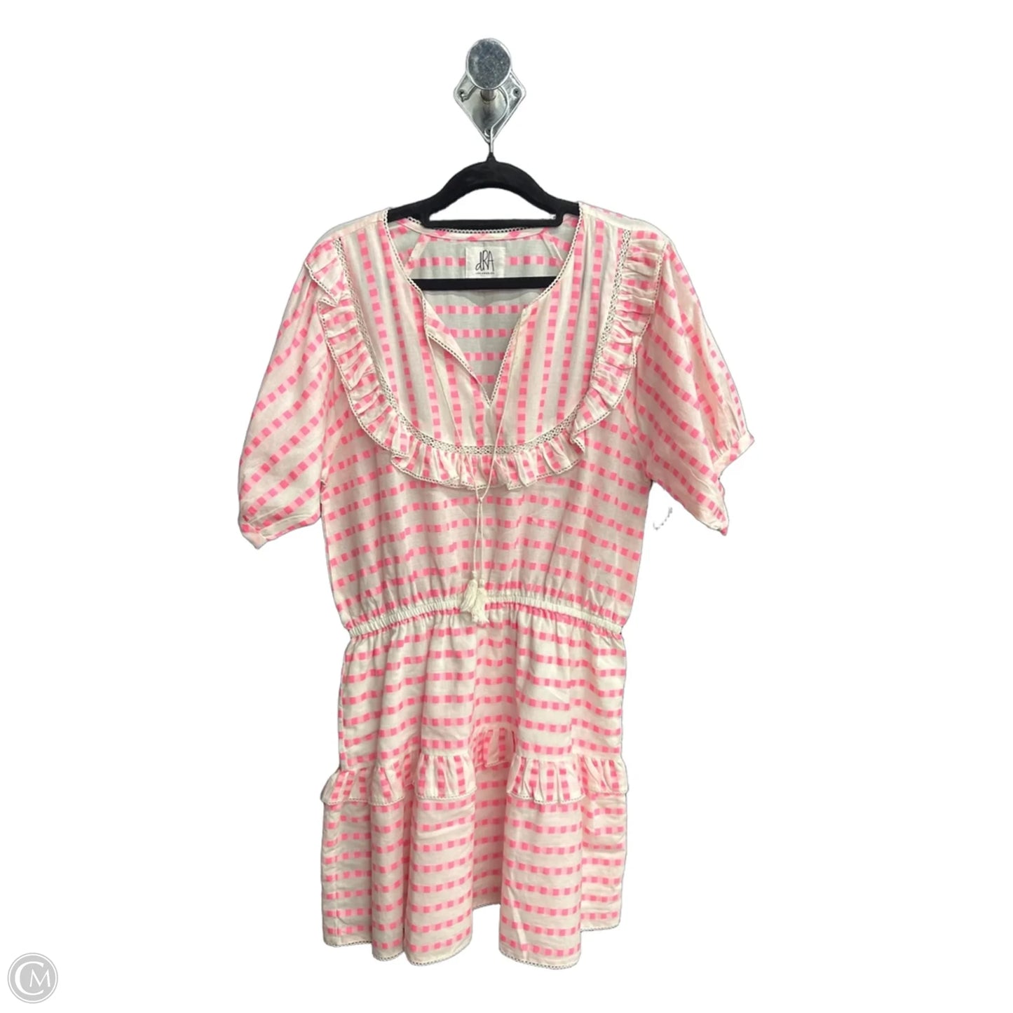 Dress Casual Short By Clothes Mentor In Pink & White, Size: M