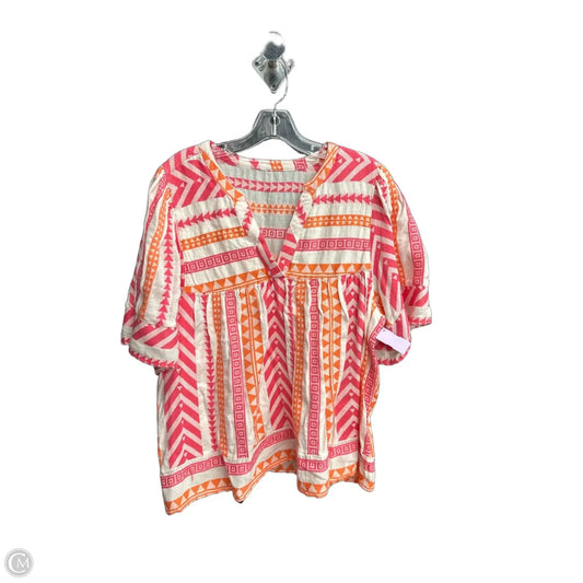 Top Short Sleeve By Clothes Mentor In Orange & Pink, Size: M