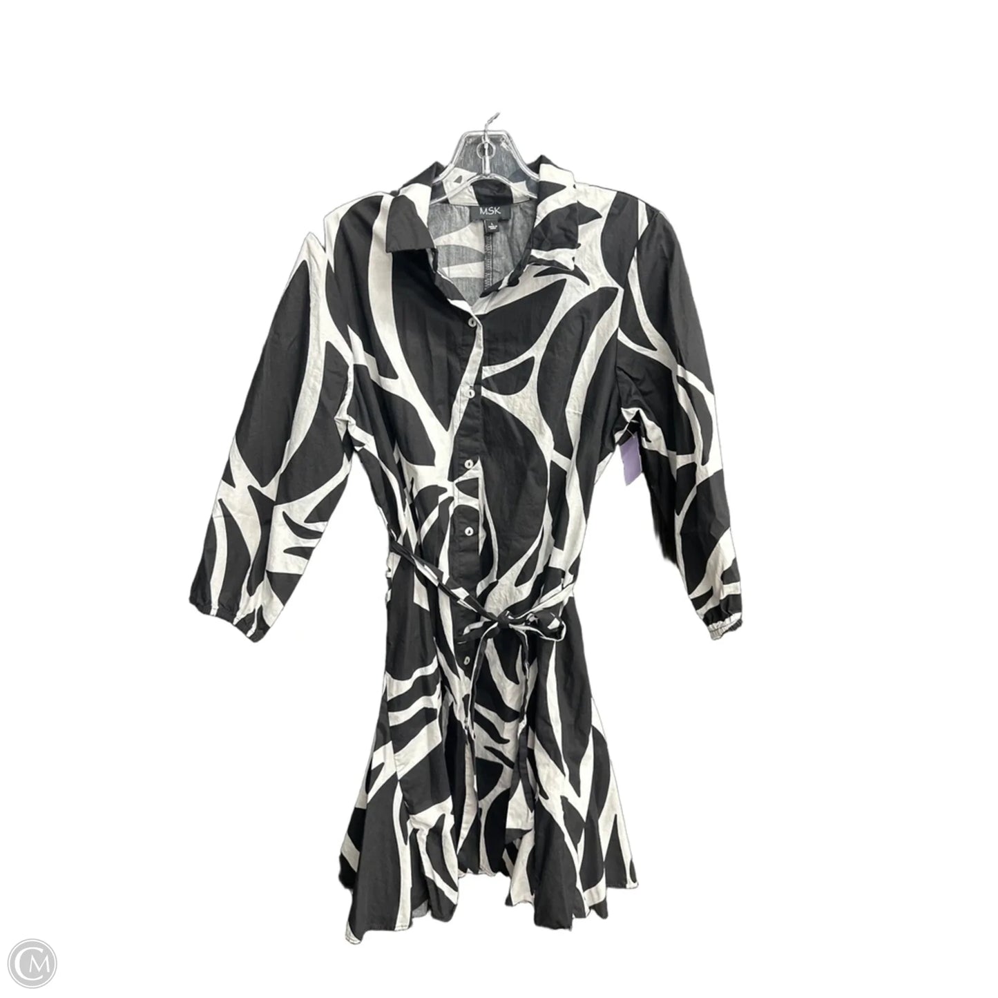 Dress Casual Midi By Msk In Black & White, Size: L