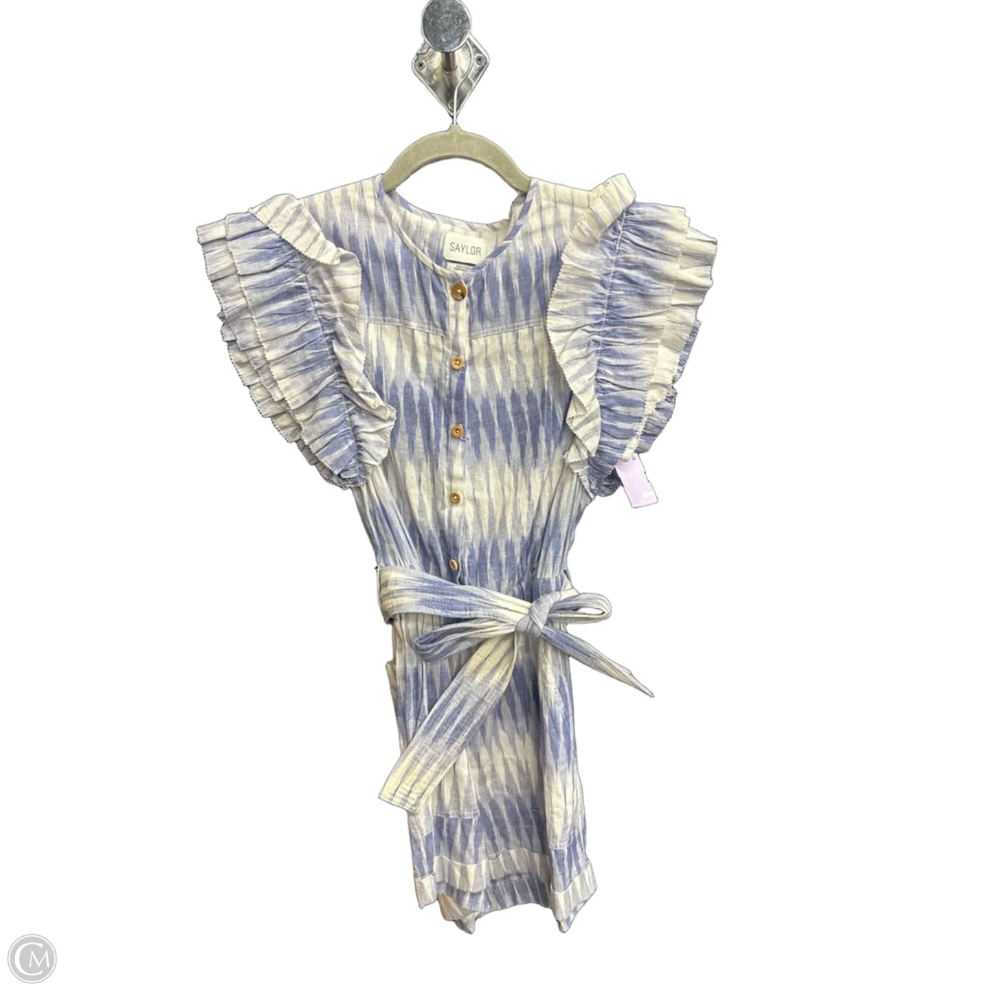 Romper By Clothes Mentor In Blue & White, Size: S