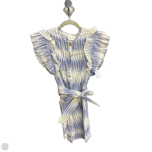 Romper By Clothes Mentor In Blue & White, Size: S