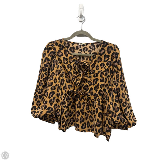Top Short Sleeve By Jodifl In Animal Print, Size: S