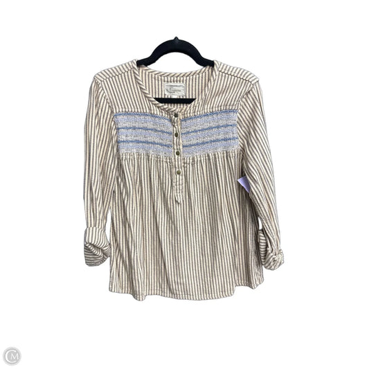 Top Long Sleeve By Current/elliott In Striped Pattern, Size: S