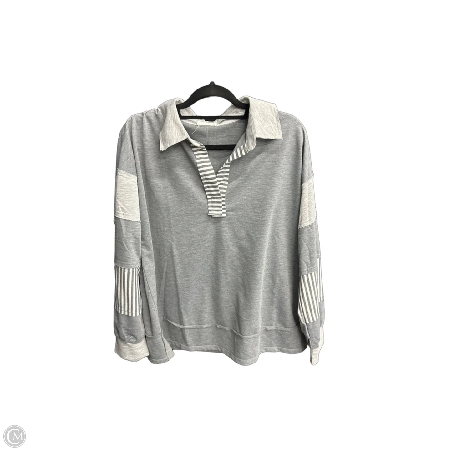 Top Long Sleeve By Andree By Unit In Grey, Size: S