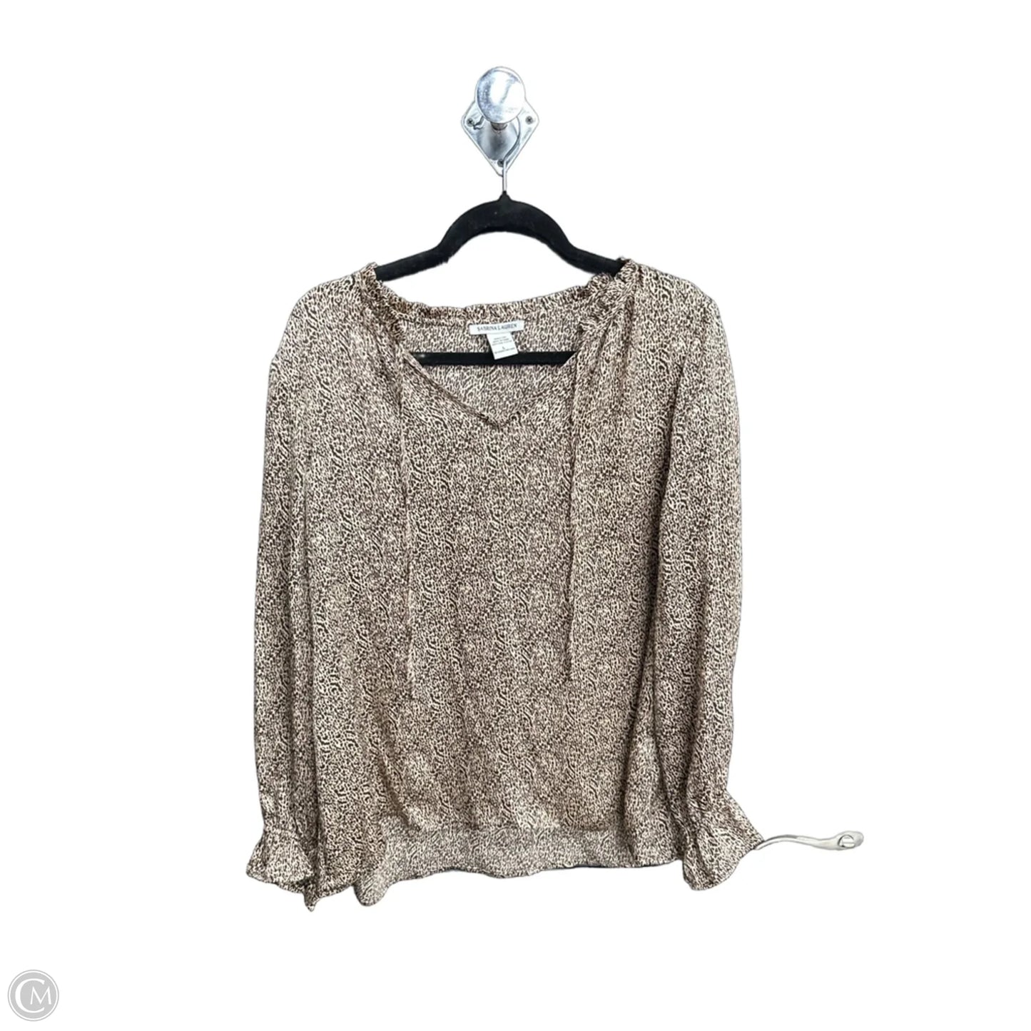 Top Long Sleeve By Sabrina Lauren In Animal Print, Size: L