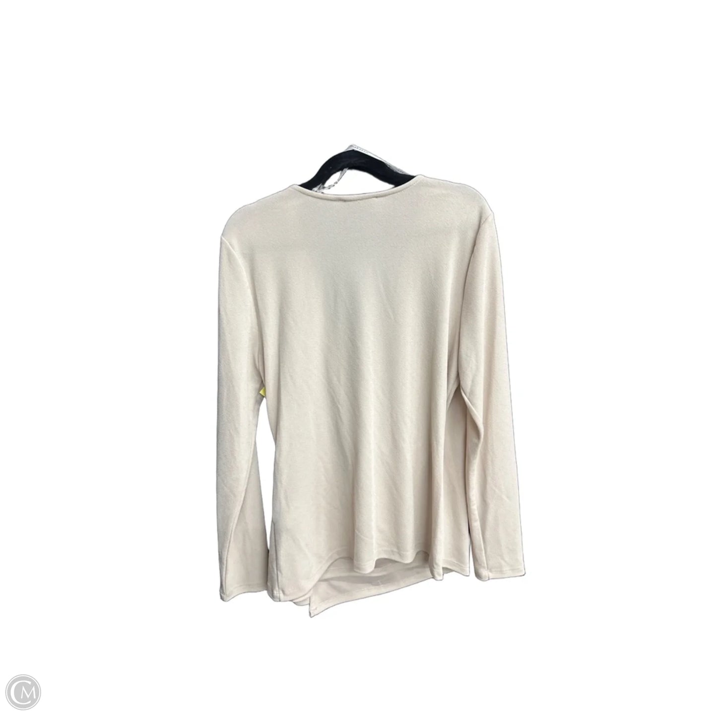 Blouse Long Sleeve By Donna Karan In Beige, Size: M