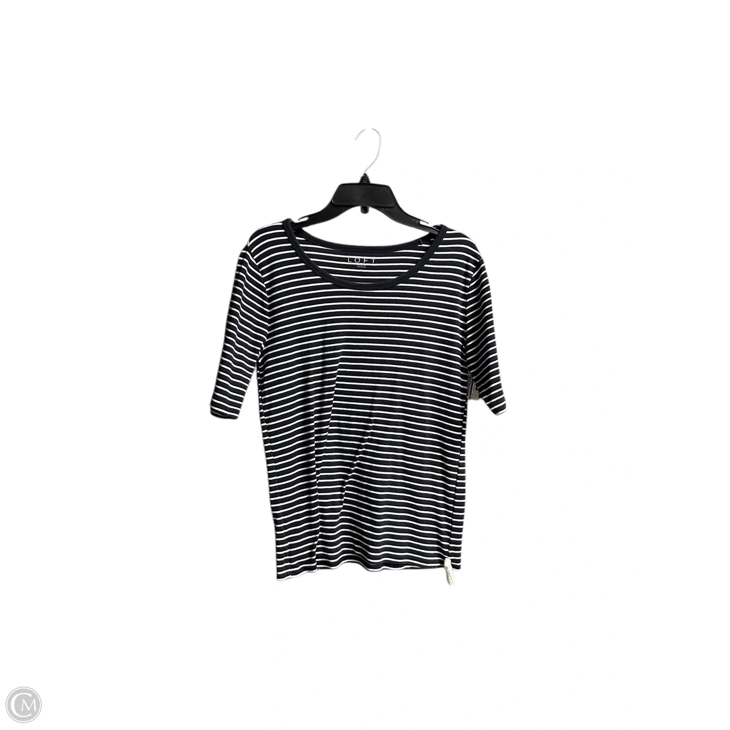 Top Short Sleeve By Loft In Striped Pattern, Size: L