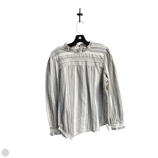 Blouse Long Sleeve By Loft In Black & White, Size: L