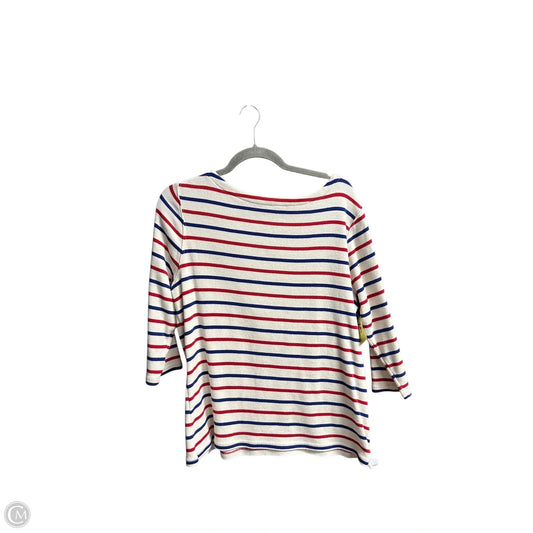 Top 3/4 Sleeve By L.l. Bean In Blue & Red & White, Size: Xl