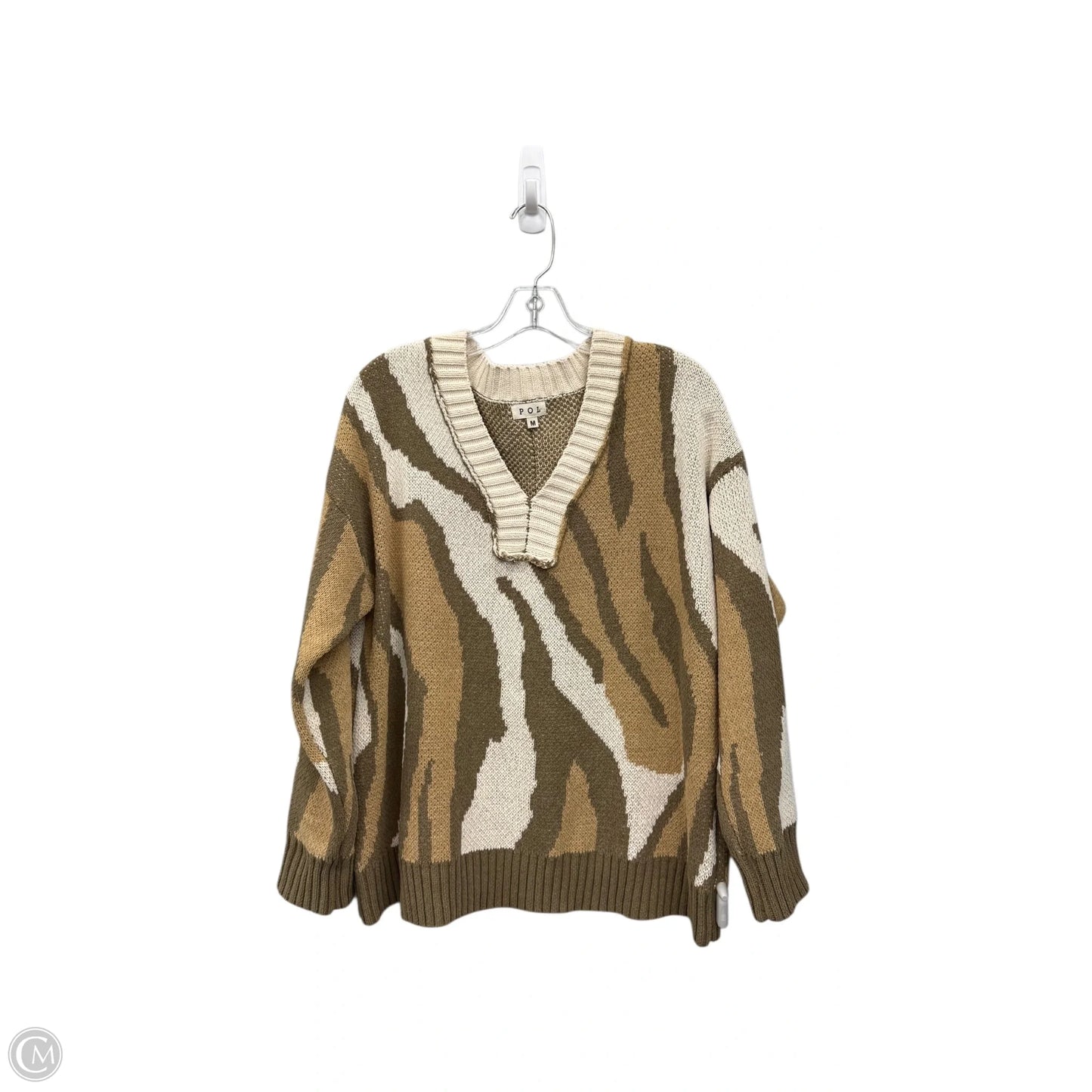 Sweater By Pol In Cream & Green, Size: M