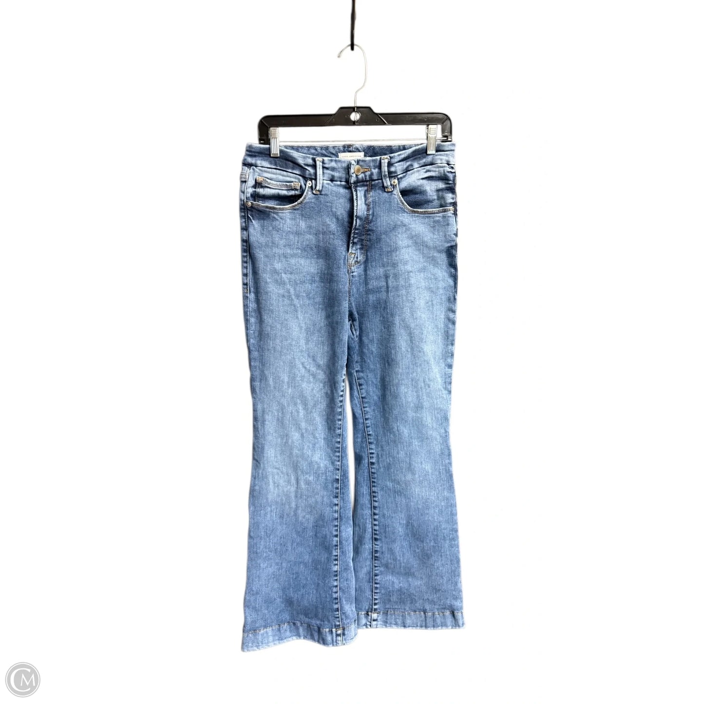 Jeans Boot Cut By Good American In Blue Denim, Size: 12