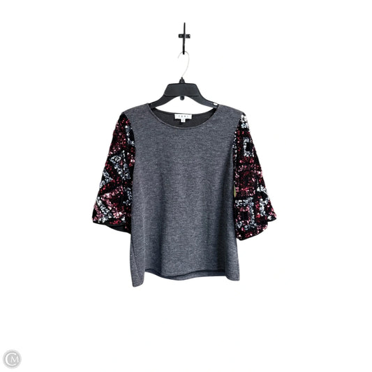 Top 3/4 Sleeve By Thml In Black & Grey, Size: M