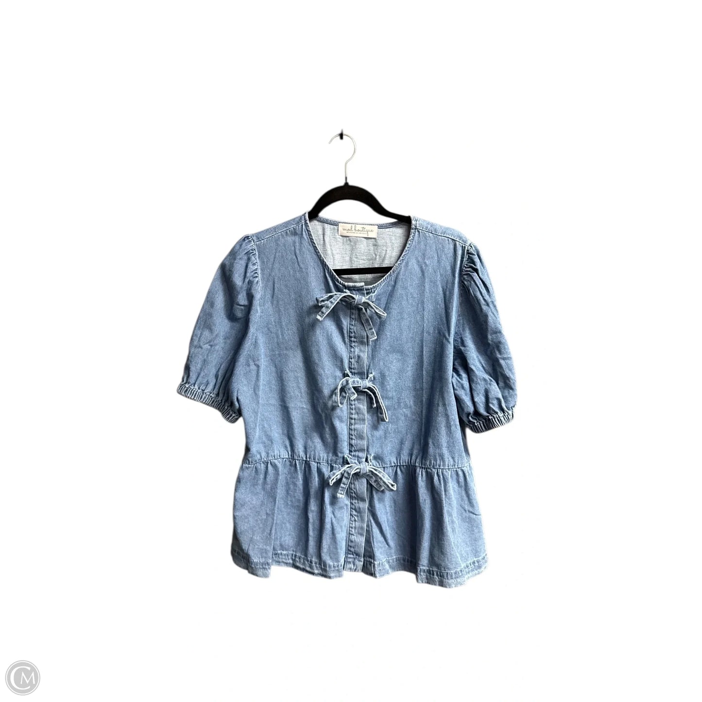 Top Short Sleeve By Clothes Mentor In Blue Denim, Size: L