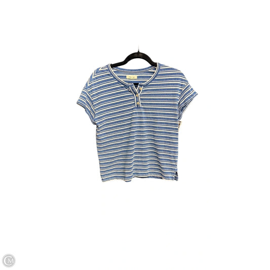 Top Short Sleeve By Madewell In Blue & White, Size: S
