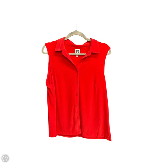 Top Sleeveless By Anne Klein In Red, Size: L