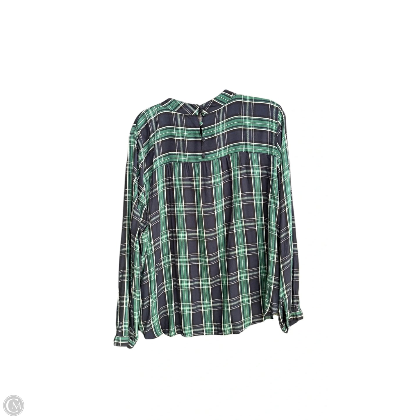 Top Long Sleeve By Loft In Plaid Pattern, Size: Xl