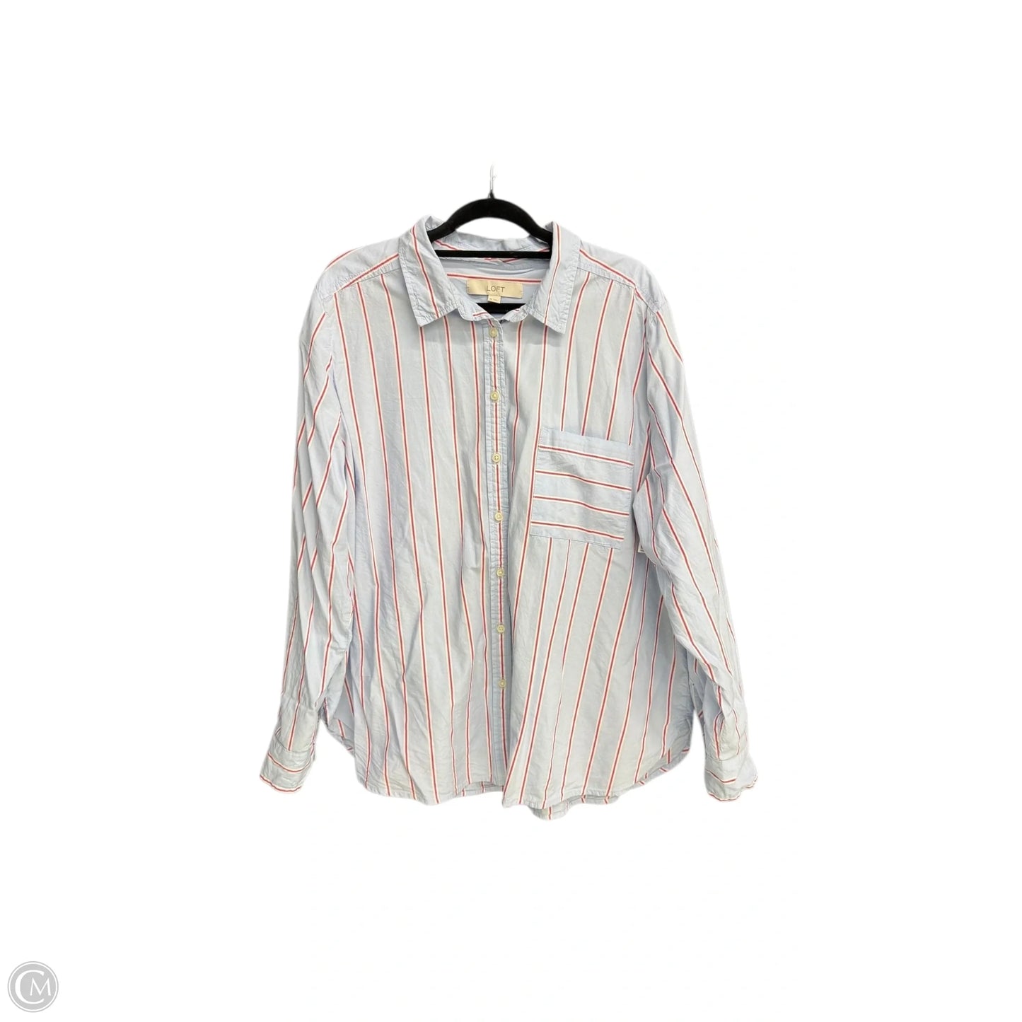 Top Long Sleeve By Loft In Striped Pattern, Size: Xl