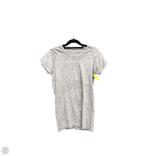 Athletic Top Short Sleeve By Lululemon In Grey, Size: S