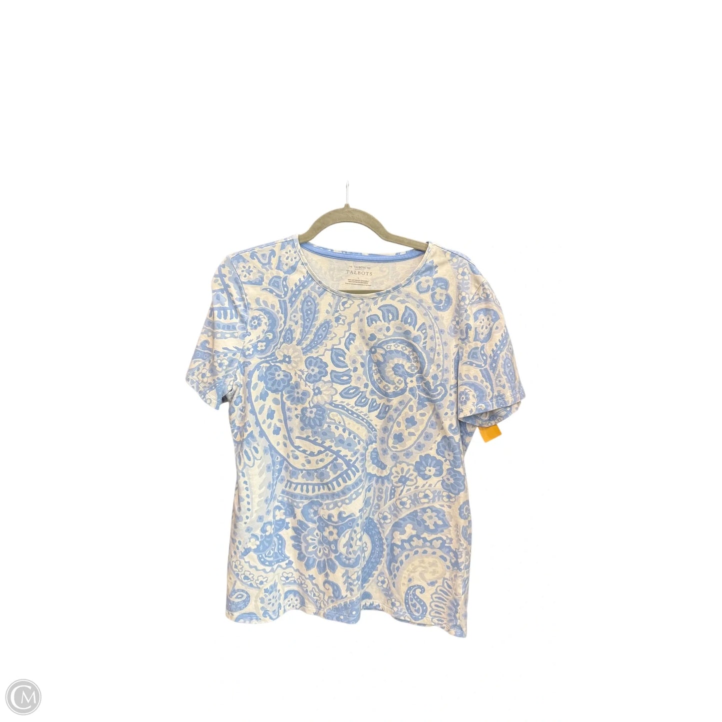 Top Short Sleeve Basic By Talbots In Paisley Print, Size: L