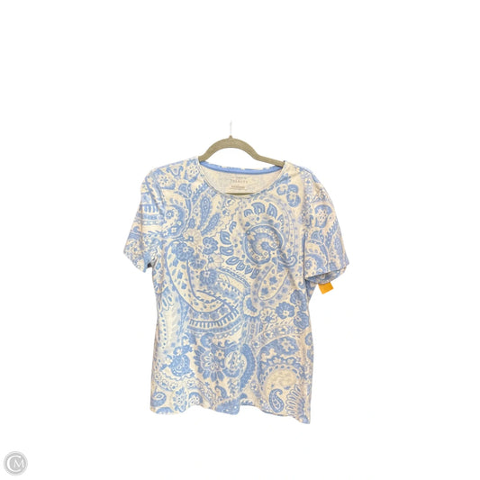 Top Short Sleeve Basic By Talbots In Paisley Print, Size: L