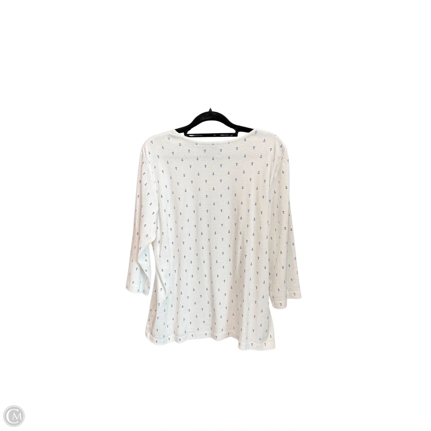 Top 3/4 Sleeve By Christopher And Banks In Blue & White, Size: Xl