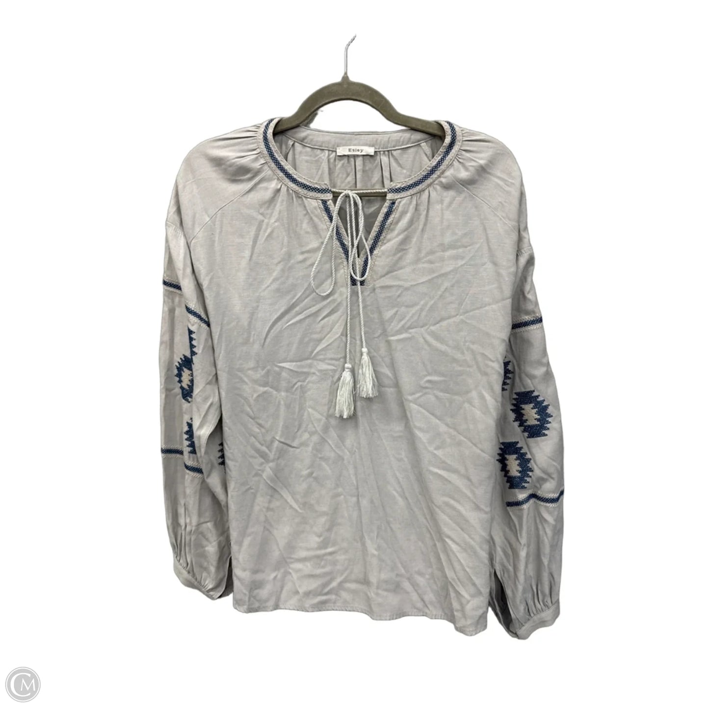 Top Long Sleeve By Esley In Grey, Size: M