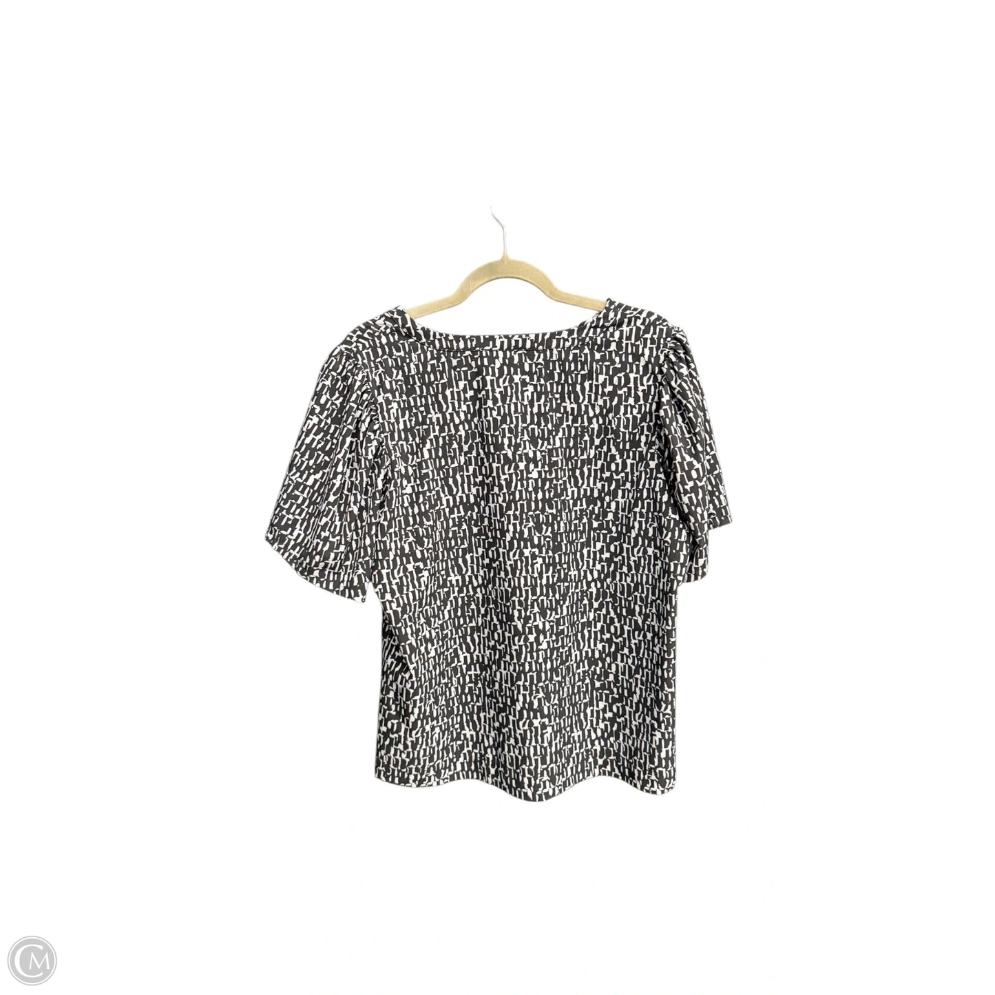 Top Short Sleeve By Chicos In Black & Grey, Size: L