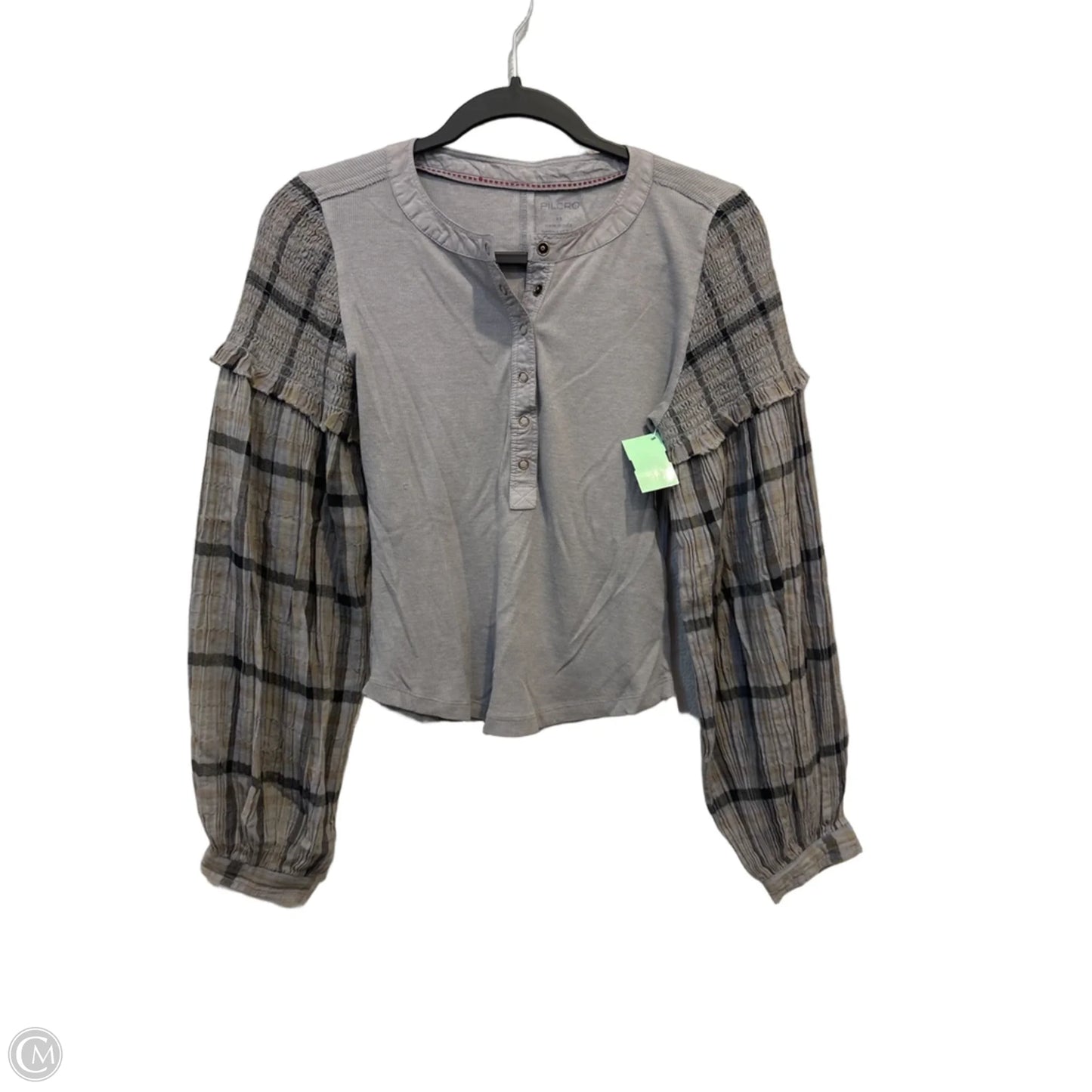 Top Long Sleeve By Pilcro In Grey, Size: Xs