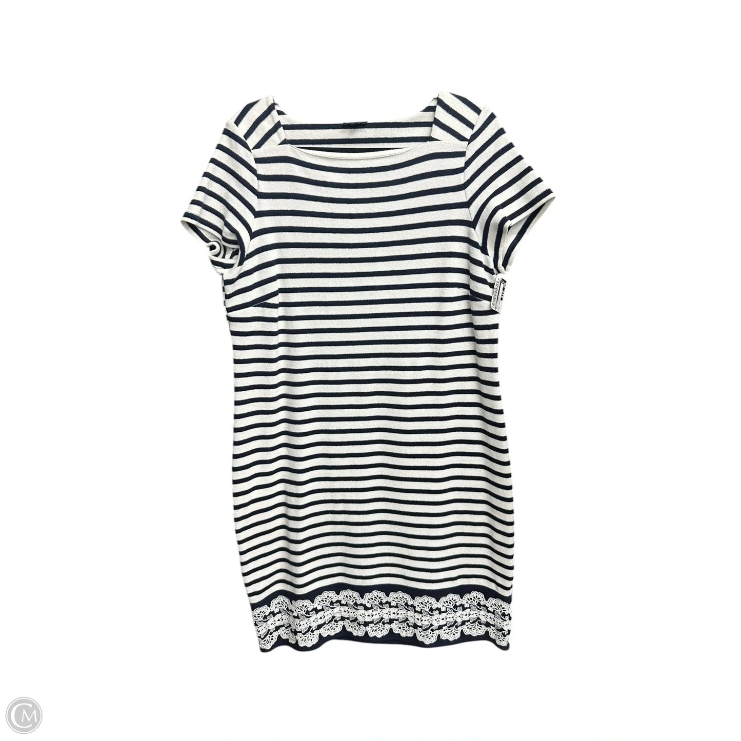 Dress Casual Midi By Talbots In Striped Pattern, Size: L