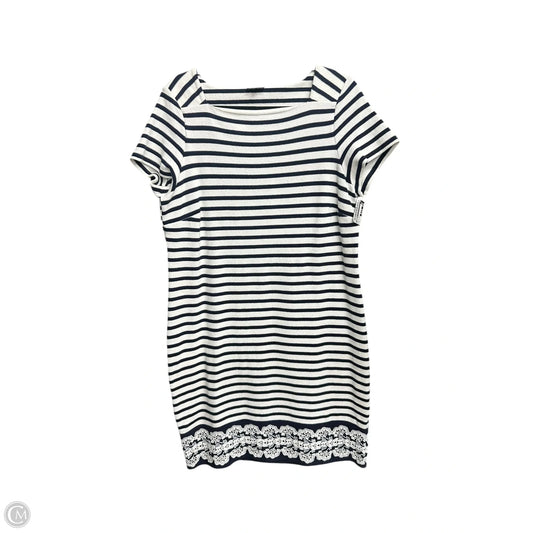 Dress Casual Midi By Talbots In Striped Pattern, Size: L