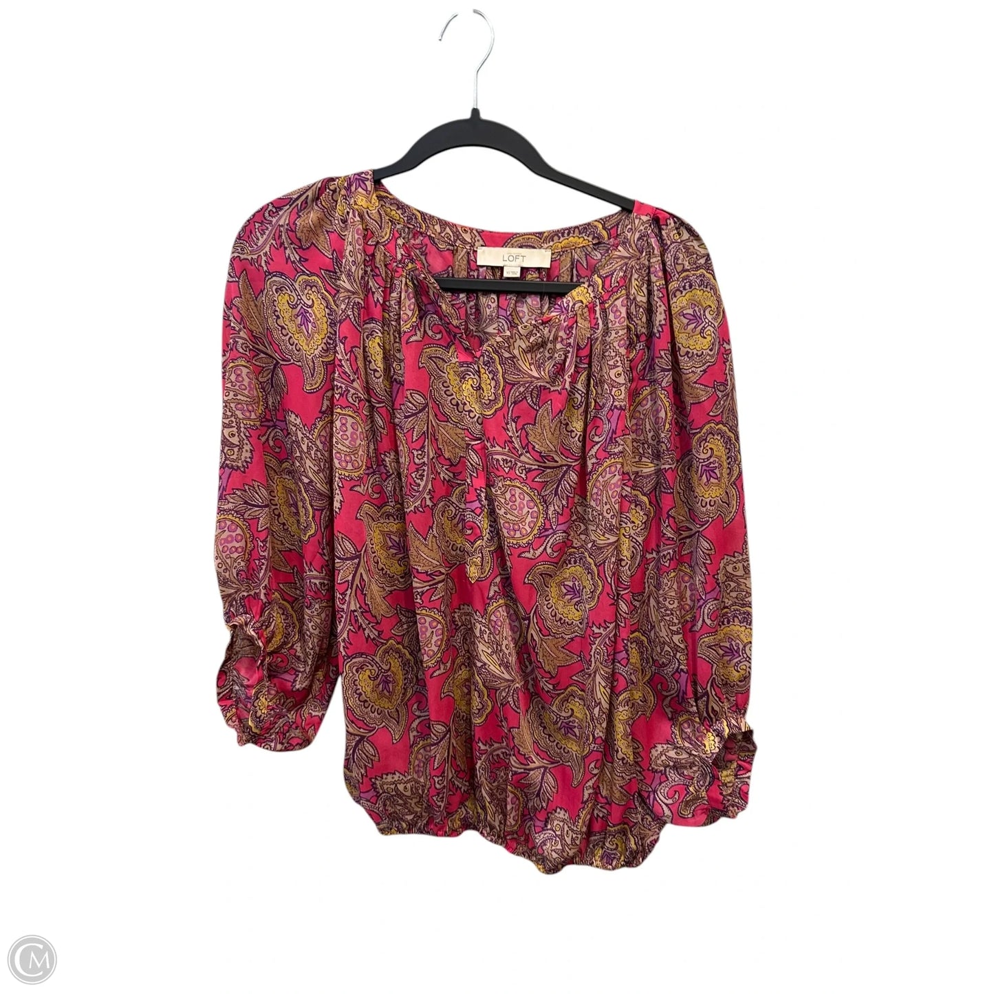 Top Long Sleeve By Loft In Paisley Print, Size: Xs