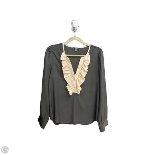 Top Long Sleeve By J. Crew In Black & Cream, Size: M