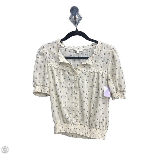 Top Short Sleeve By Mine In Cream, Size: S
