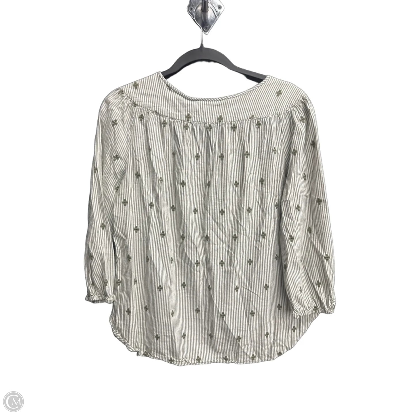 Top 3/4 Sleeve By St Johns Bay In Striped Pattern, Size: S