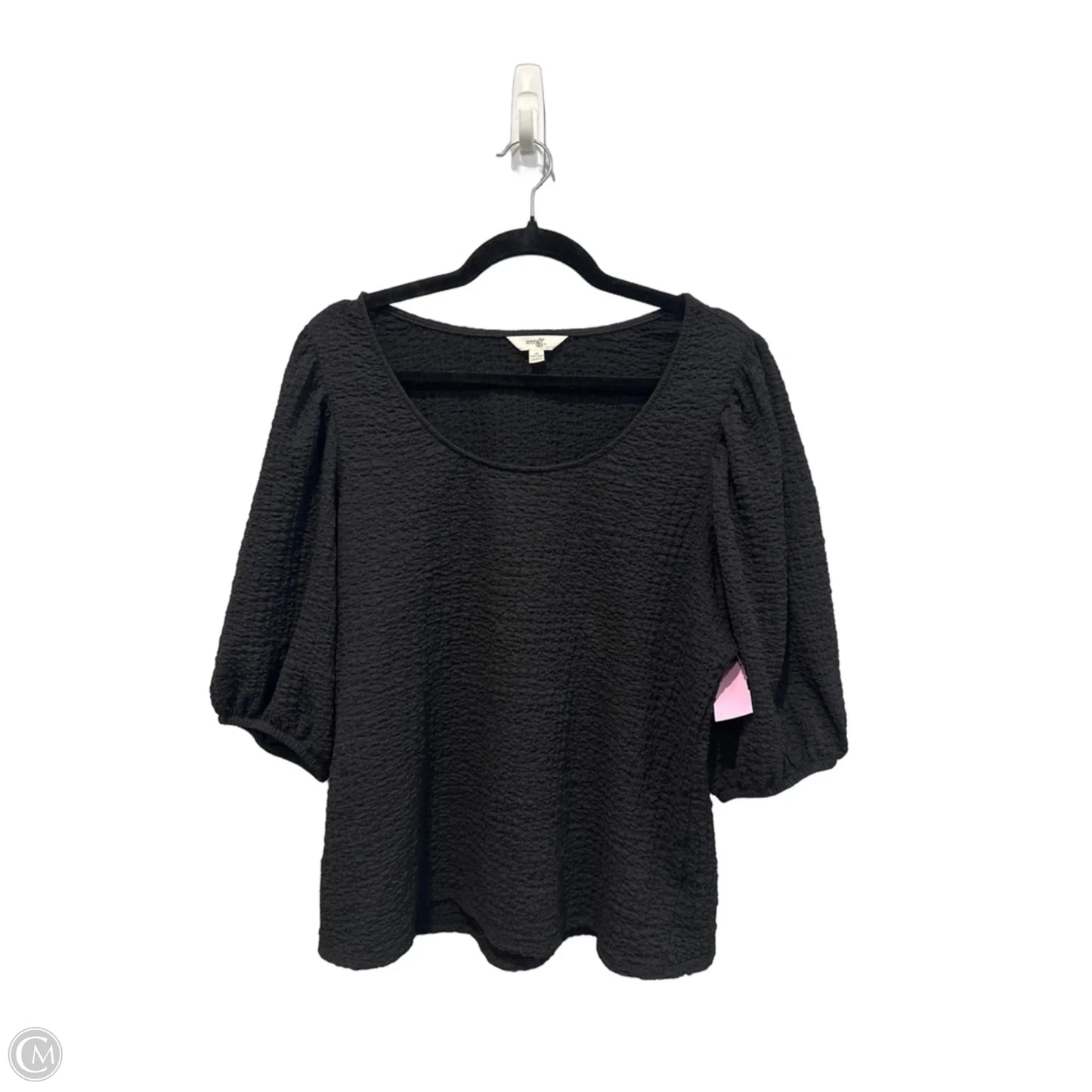 Top Short Sleeve By Terra & Sky In Black, Size: Xl