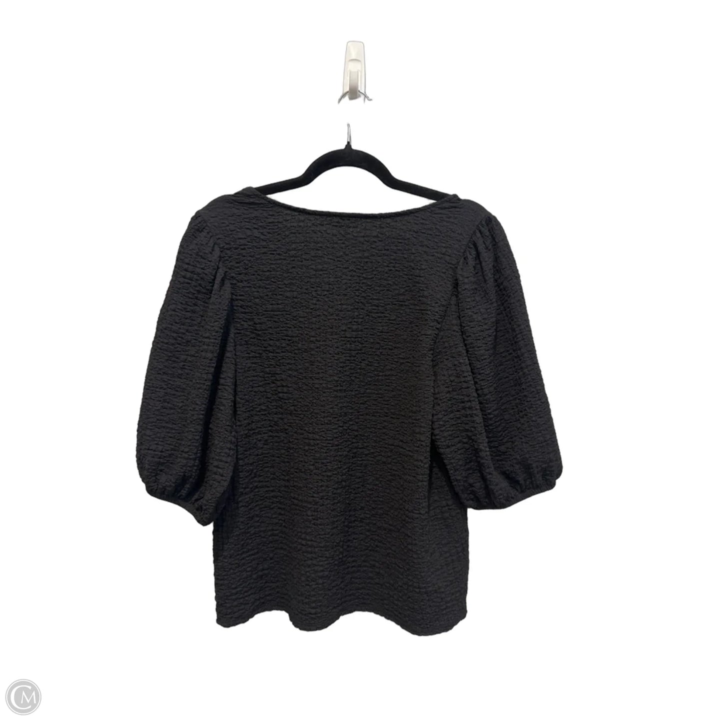 Top Short Sleeve By Terra & Sky In Black, Size: Xl