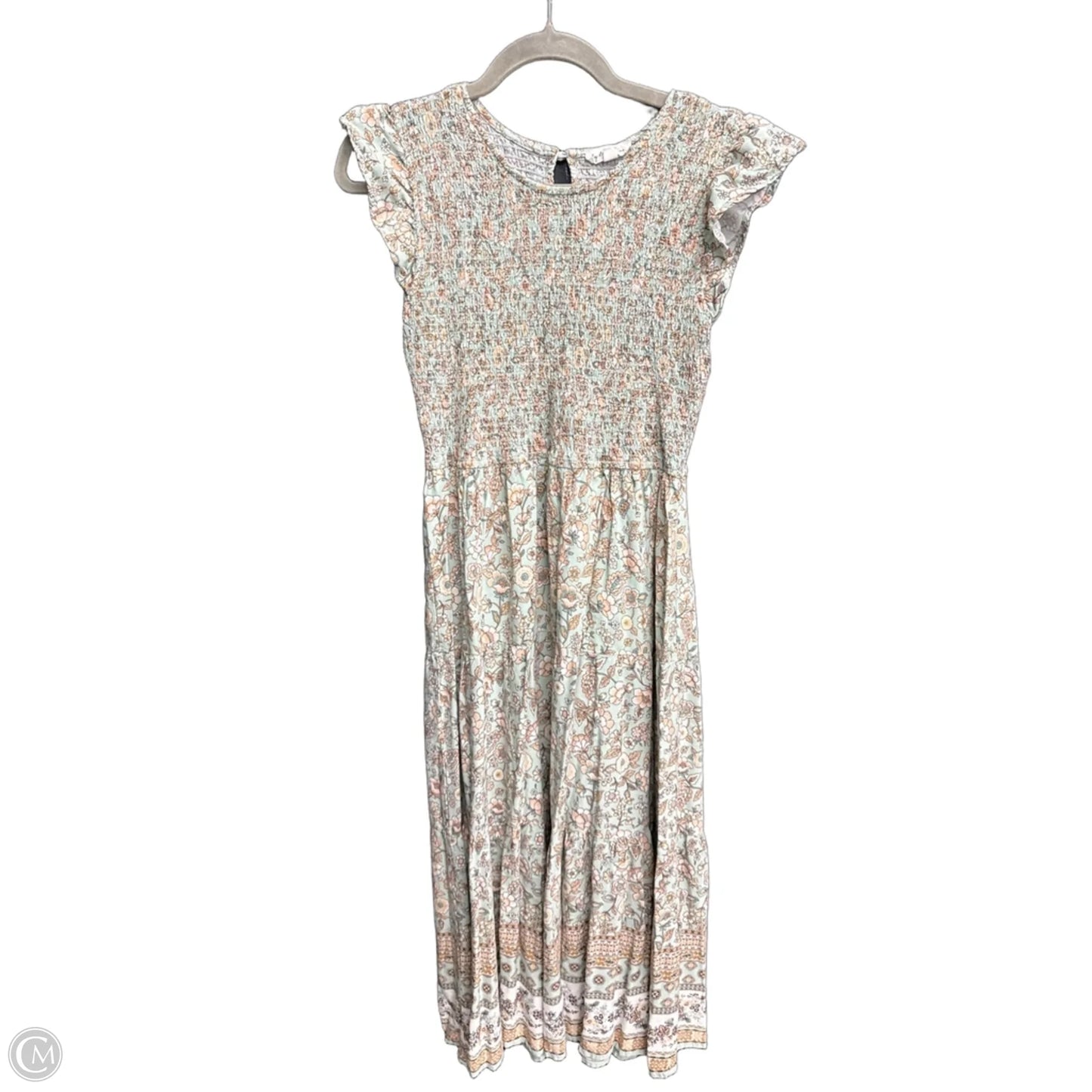 Dress Casual Midi By By The River In Floral Print, Size: L