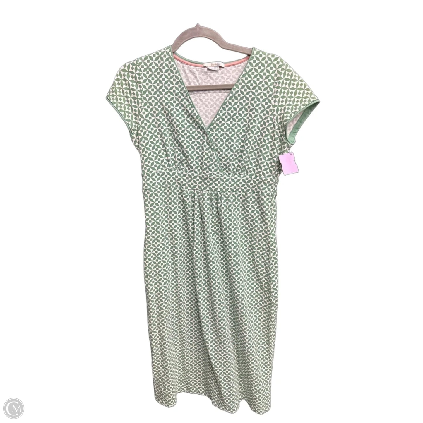 Dress Casual Midi By Boden In Green & White, Size: S