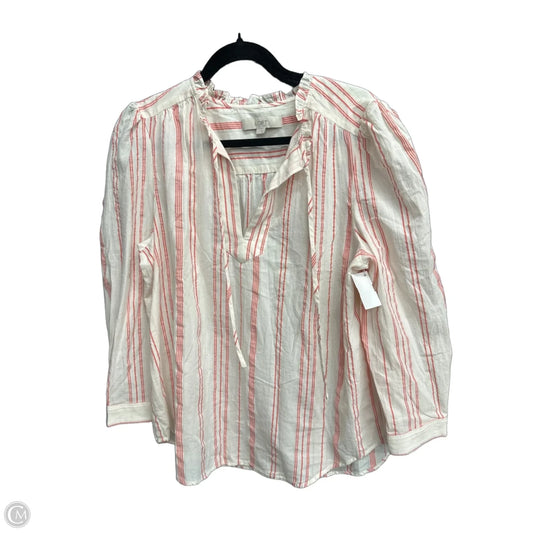 Top Long Sleeve By Loft In Striped Pattern, Size: L