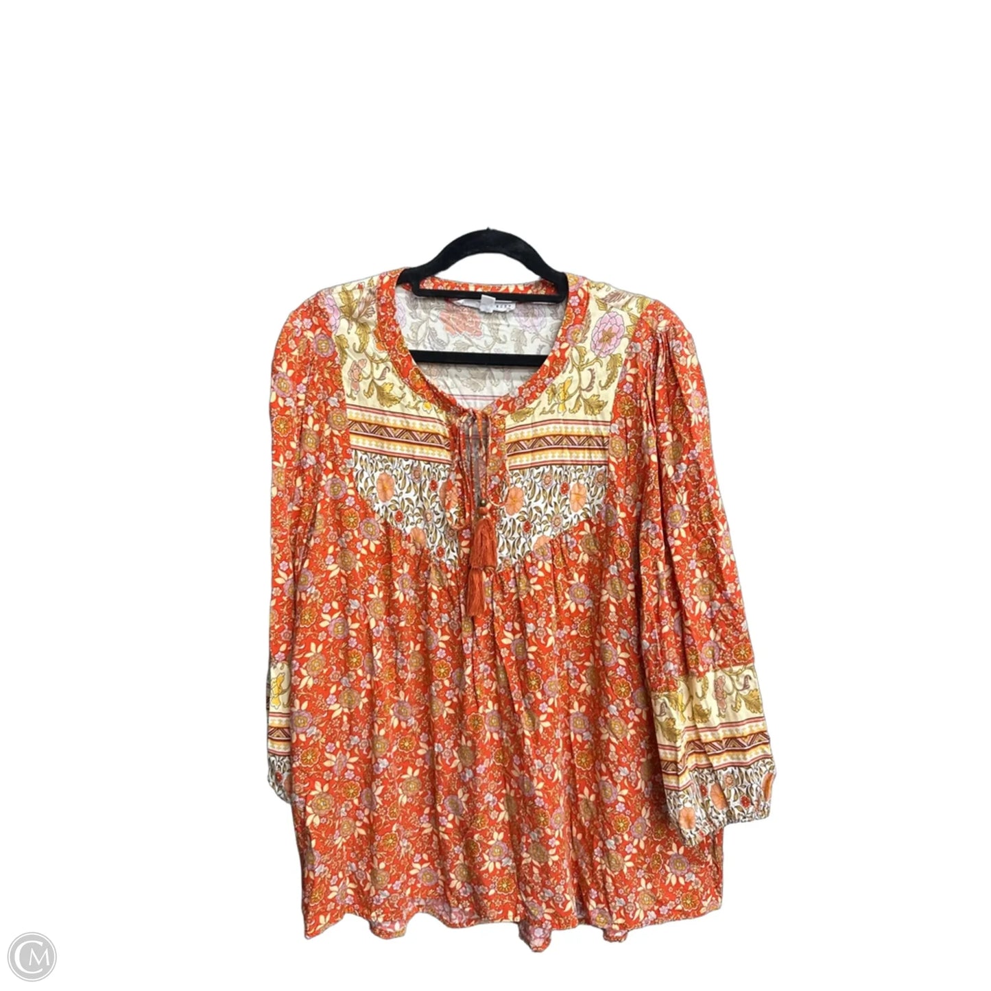 Top 3/4 Sleeve By Jane And Delancey In Floral Print, Size: L