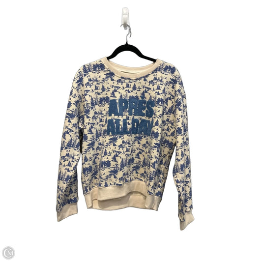 Top Long Sleeve By Umgee In Blue & Cream, Size: M