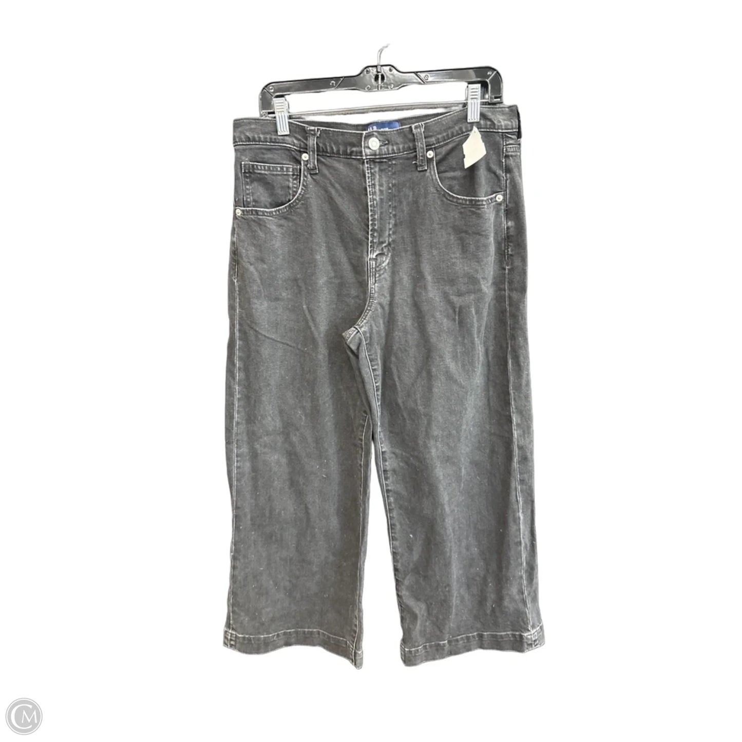 Jeans Wide Leg By Gap In Black Denim, Size: 12