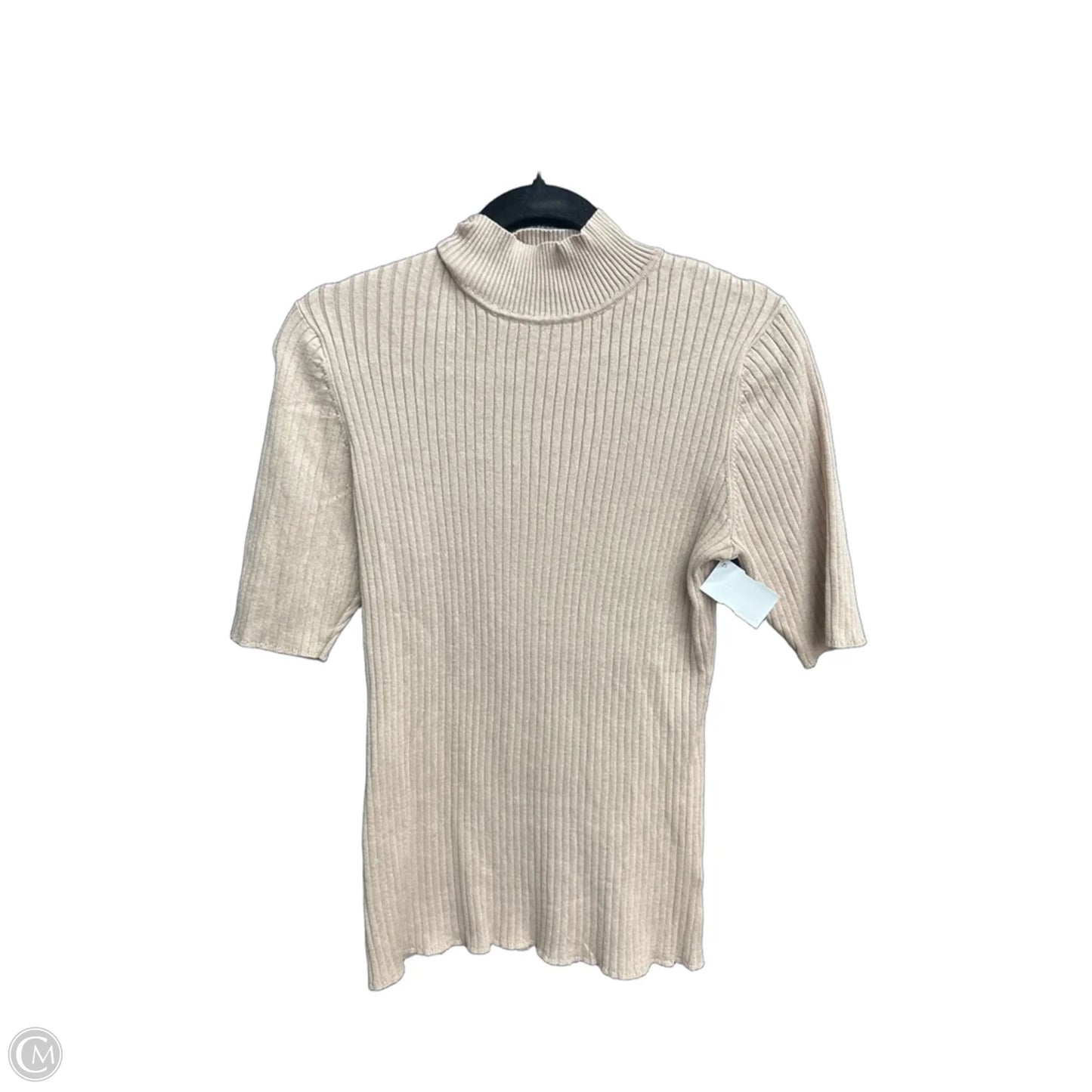 Sweater Short Sleeve By Clothes Mentor In Tan, Size: L
