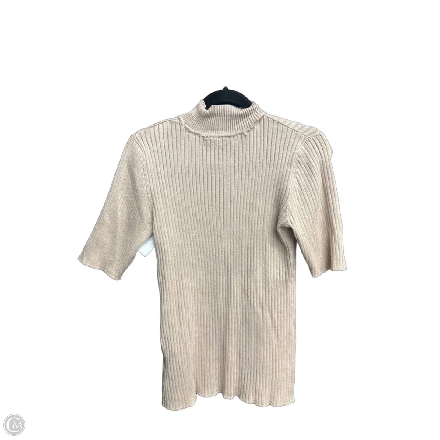 Sweater Short Sleeve By Clothes Mentor In Tan, Size: L