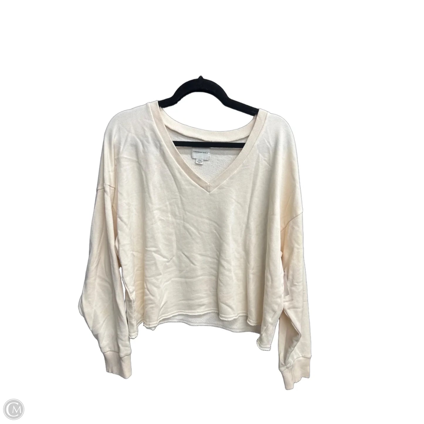 Top Long Sleeve By American Eagle In Cream, Size: M